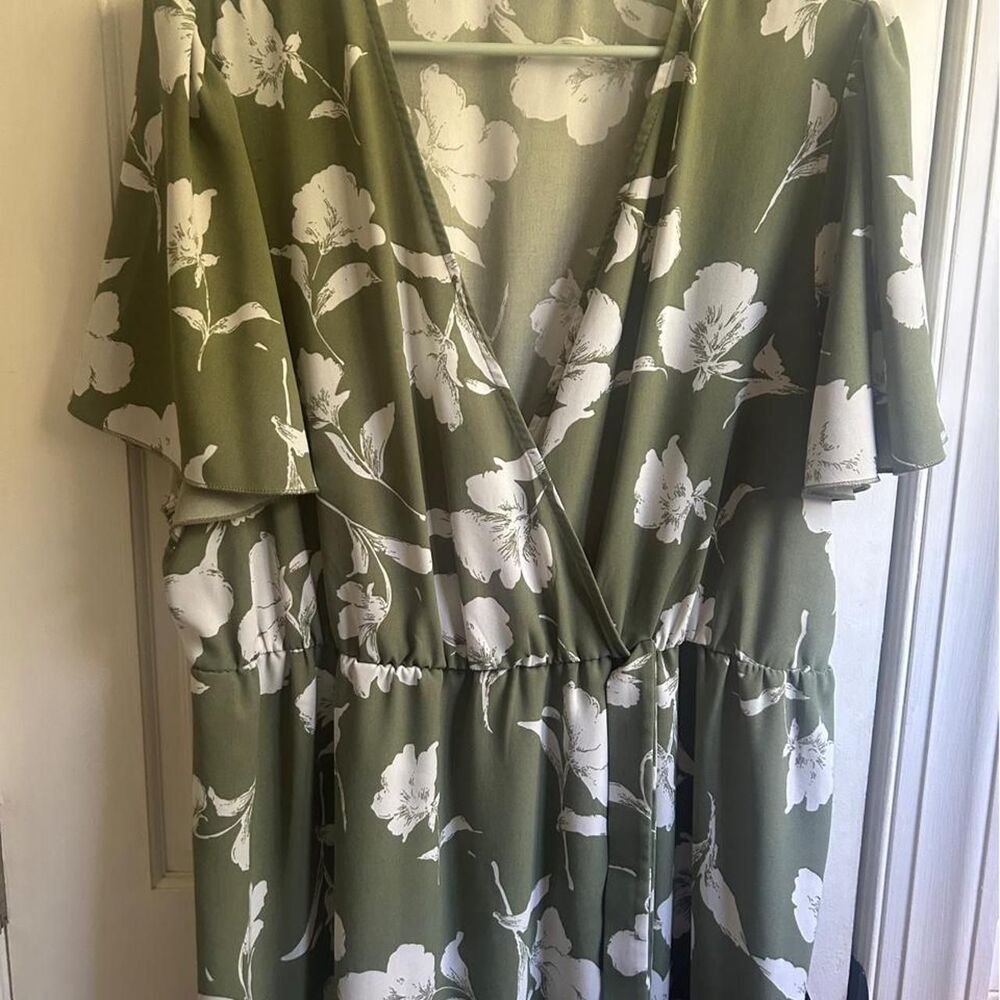 Bloomchic Women's Green and Khaki Dress